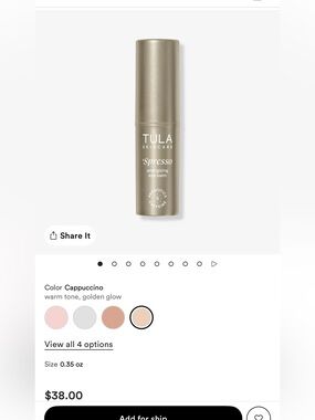 Tula Spresso Energizing Eye Balm — Cappuccino Gold